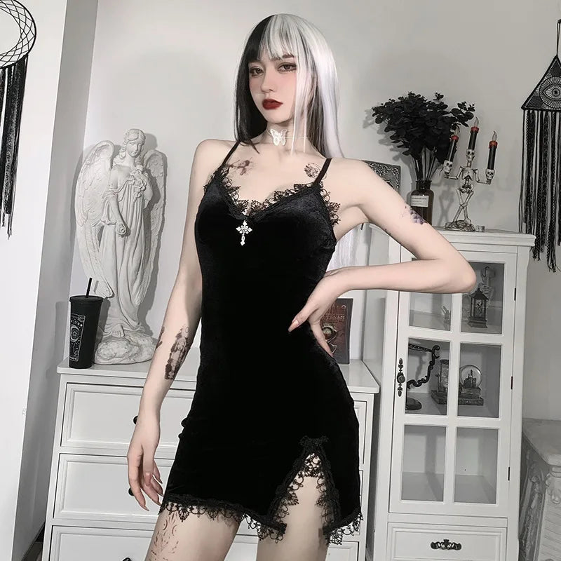 Dark Cross Black Mini Dress