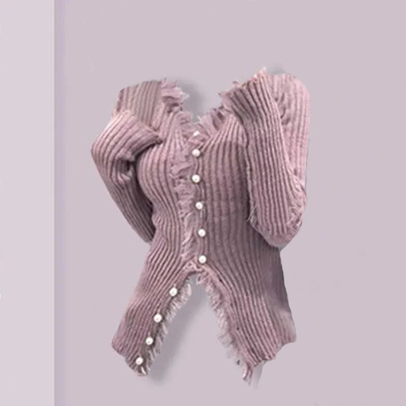 Women's Edition Knitted Top and High Waist Jeans Set
