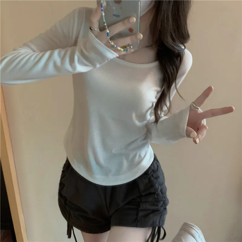 CALINER Square Neck Long Sleeve T-Shirt Women S