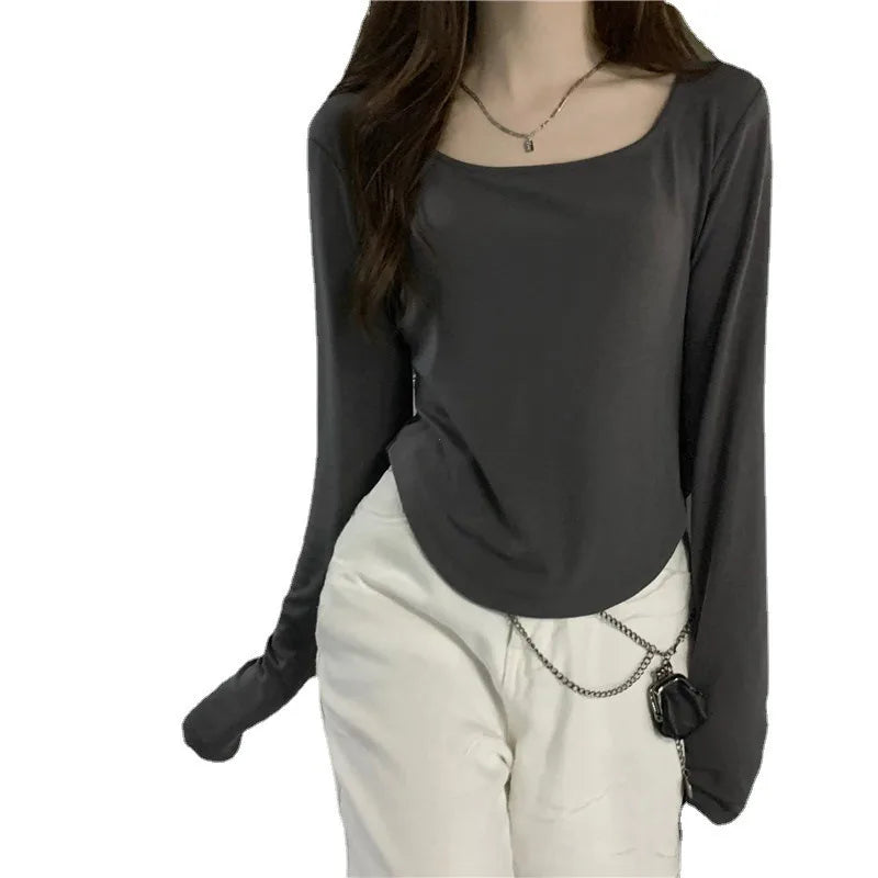 CALINER Square Neck Long Sleeve T-Shirt Women S