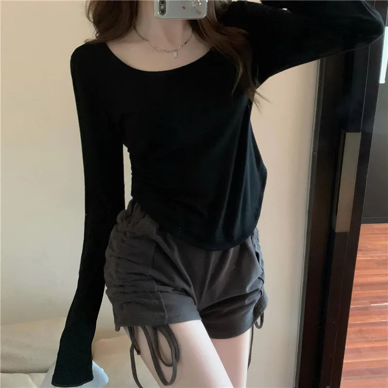 CALINER Square Neck Long Sleeve T-Shirt Women S