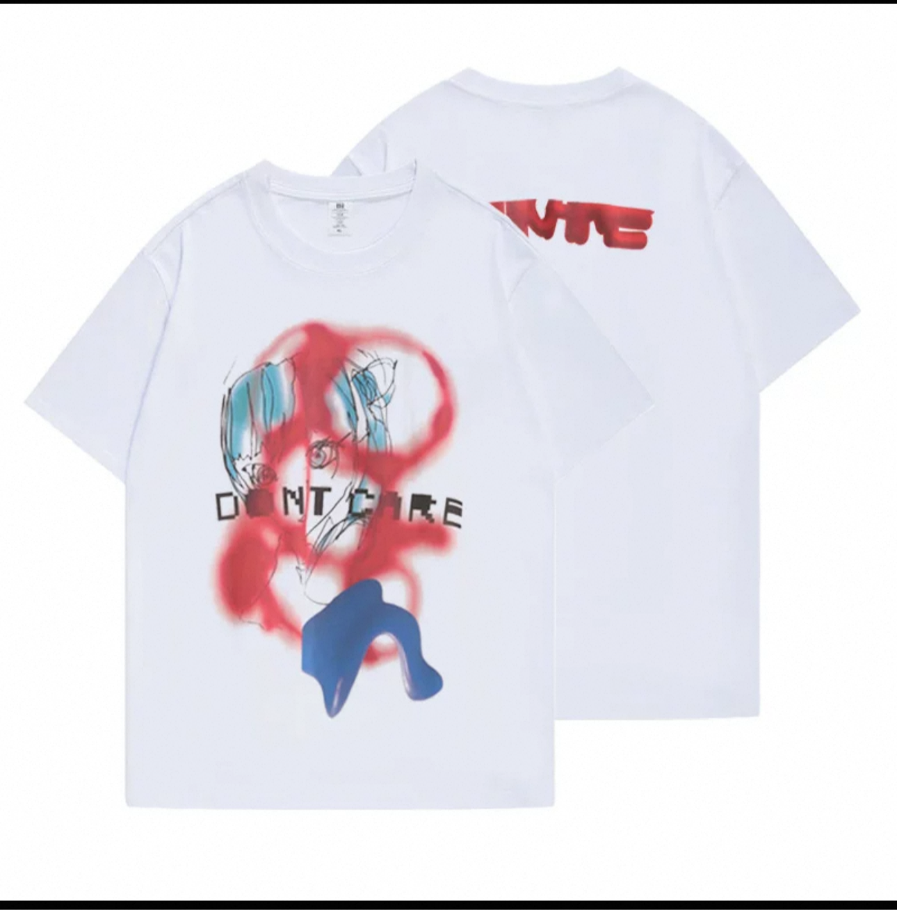 Korean Designer Graffiti Cartoon Short Sleeved T-shirt