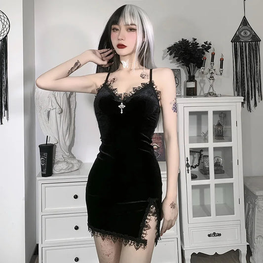 Dark Cross Black Mini Dress
