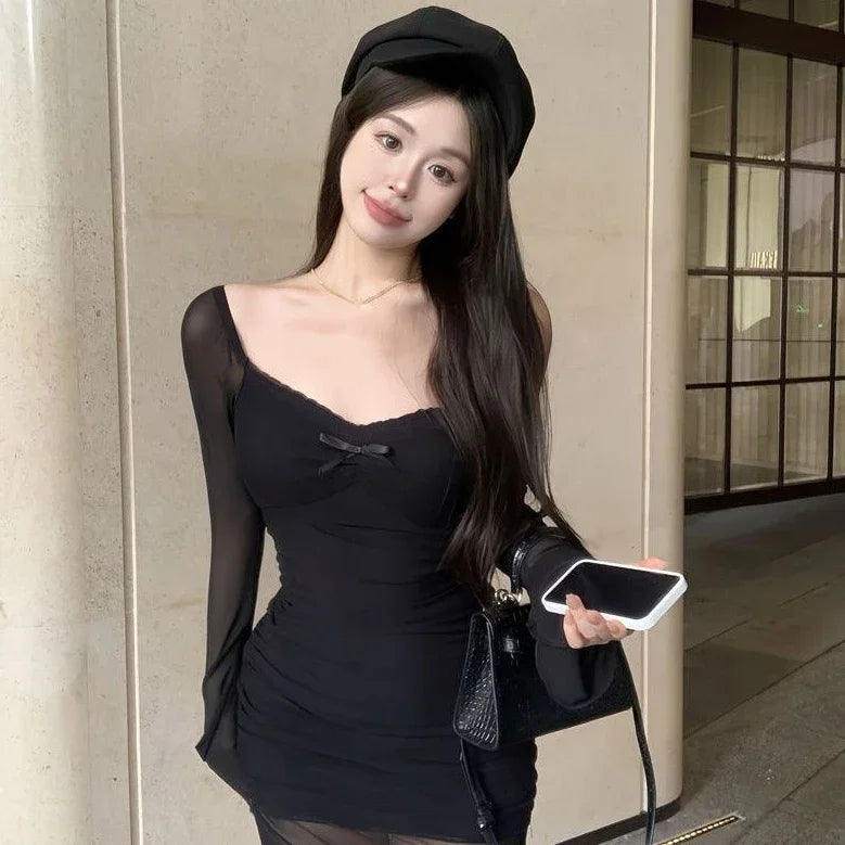 Woman Dress V-neck Bow