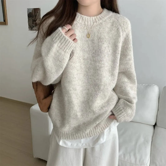 Women's Lazy Fit Round Neck Long Sleeve