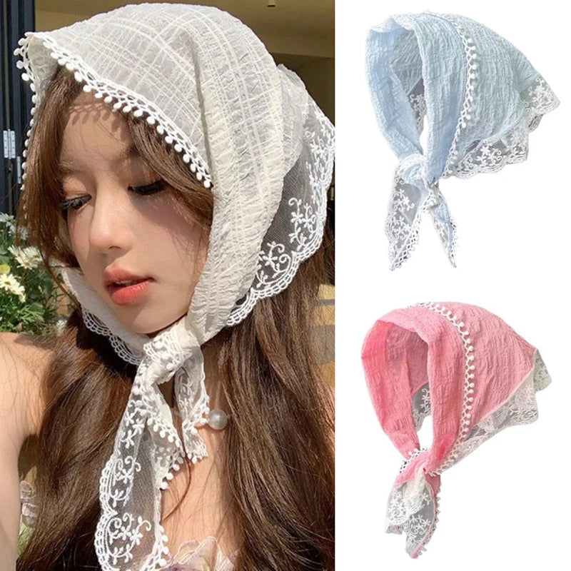 Vintage Triangle Lace Hair Scarf