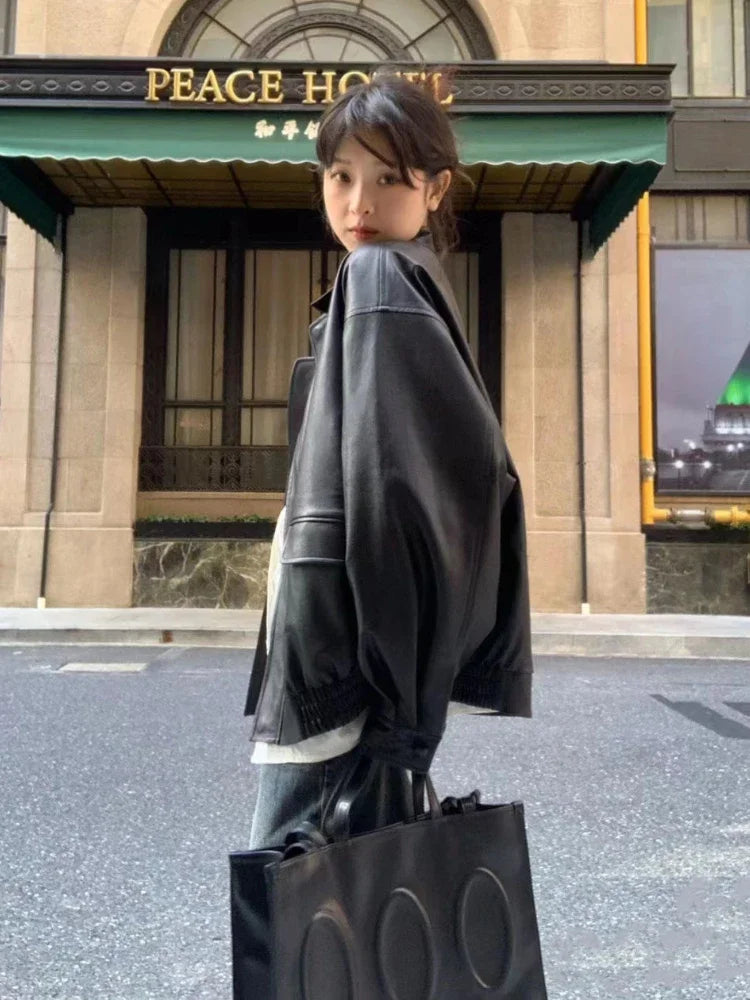 Vintage  Leather Jacket Oversized