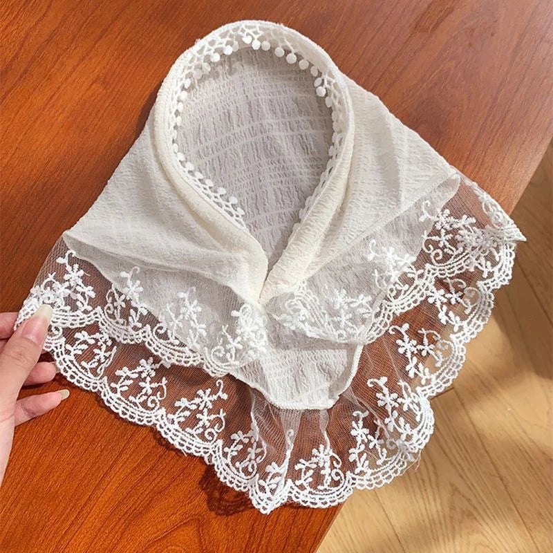 Vintage Triangle Lace Hair Scarf