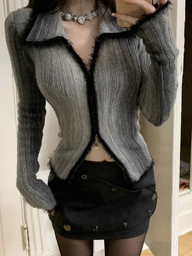 Étincelle Vintage Zipper Cardigan