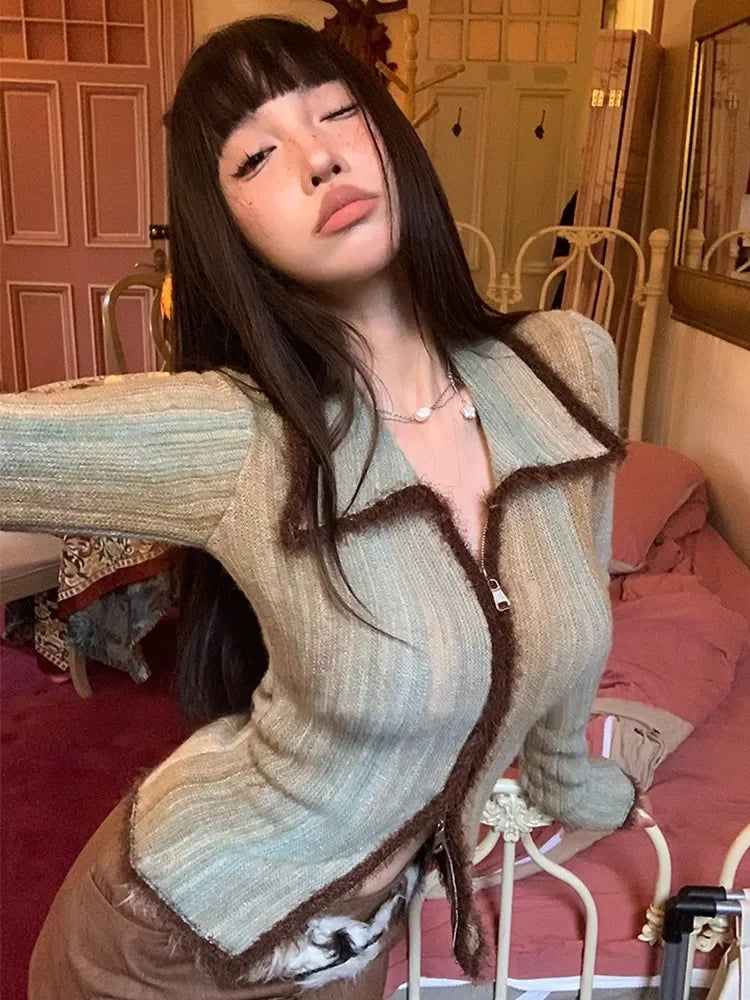 Étincelle Vintage Zipper Cardigan