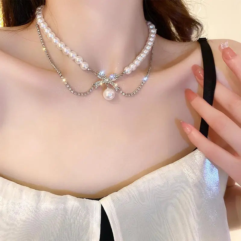 Aesthetic Double Chain Choker Necklaces