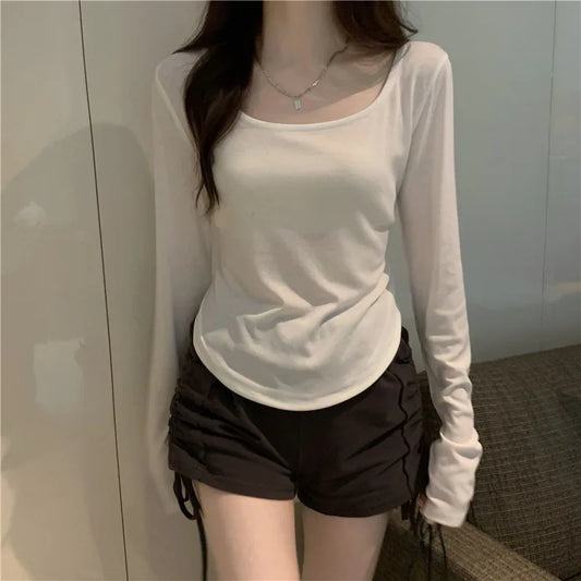CALINER Square Neck Long Sleeve T-Shirt Women S