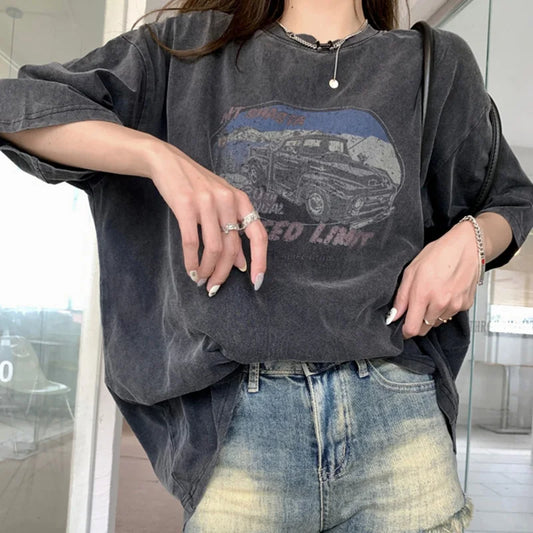 Vintage Oversize Tops Lady Baggy T-Shirts